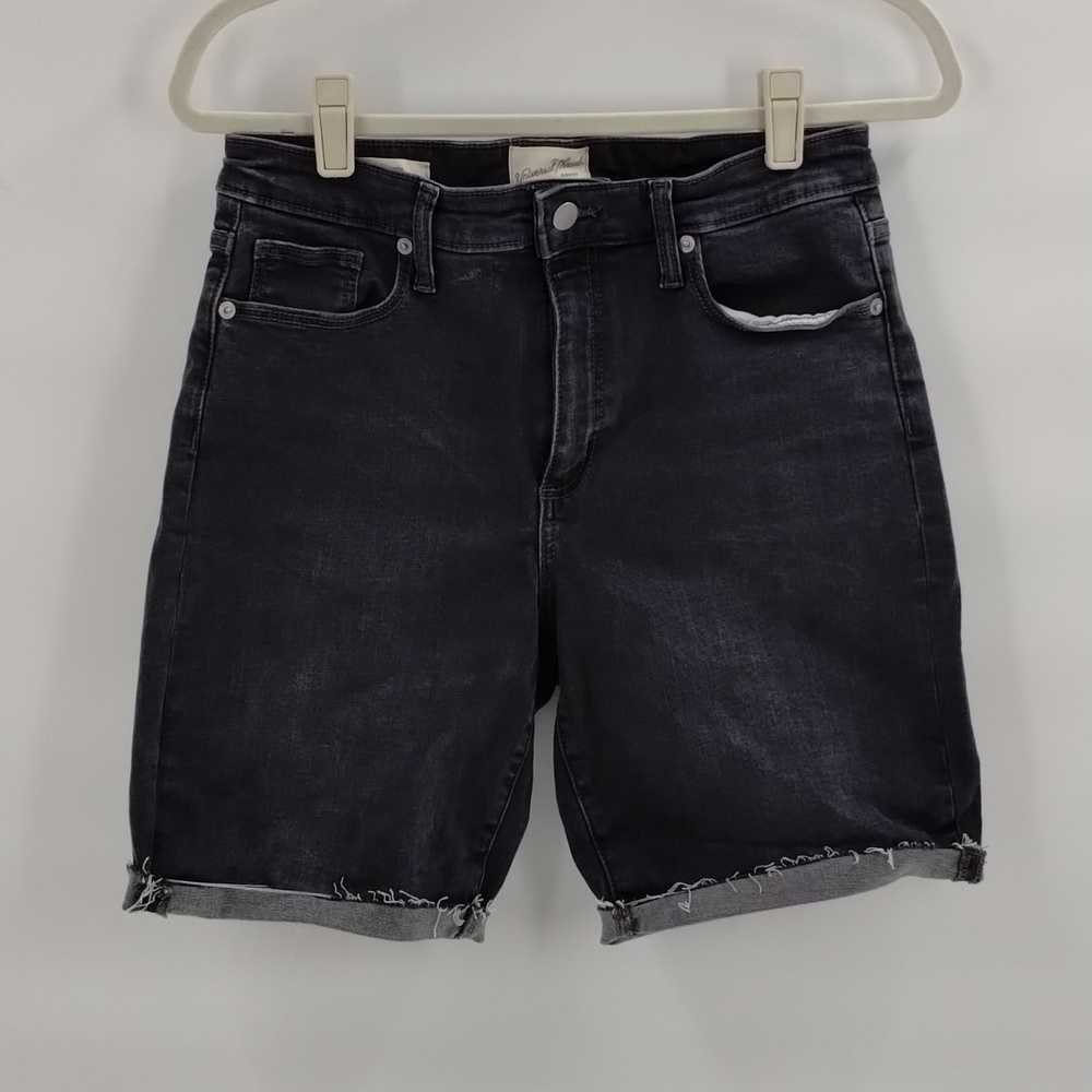 Universal Thread Bermuda Shorts  size 10/30R Faded Black High Rise Raw Hem